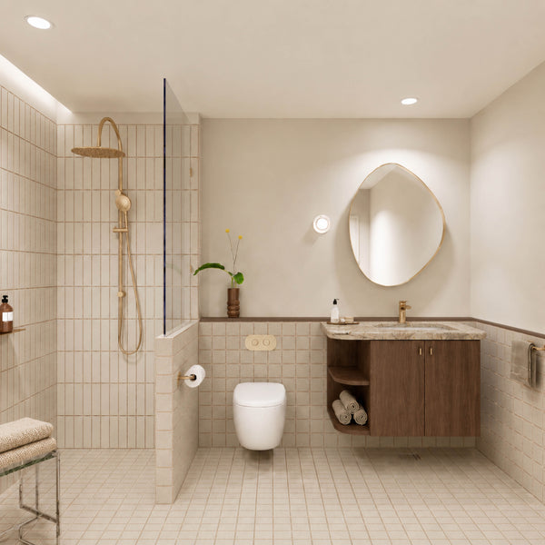 Champagne Silk Bathroom Design | Mid-Century Renovation Pack